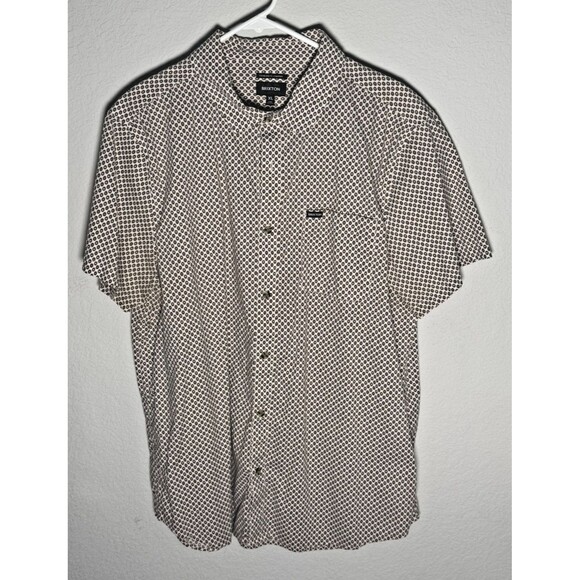 Brixton Charter Standard Fit Button Up T Shirt Size XL Geometric Geo Print Down - Picture 1 of 5